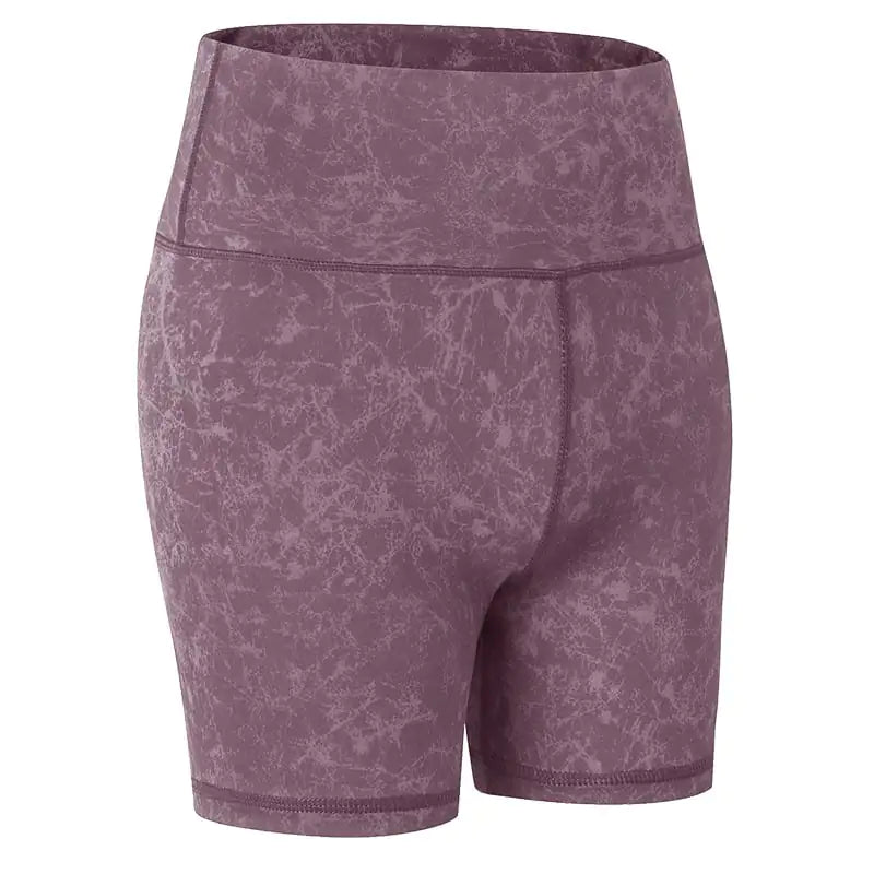 Camouflage Print Stretch Yoga Shorts for Fitness